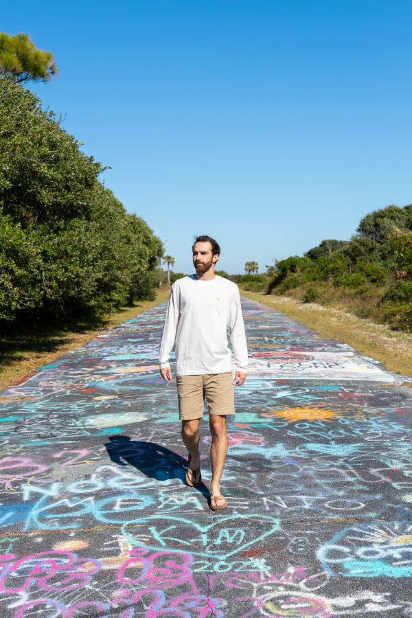 THE COMFORT TEE - LONG SLEEVE - LIGHT HEATHER GREY