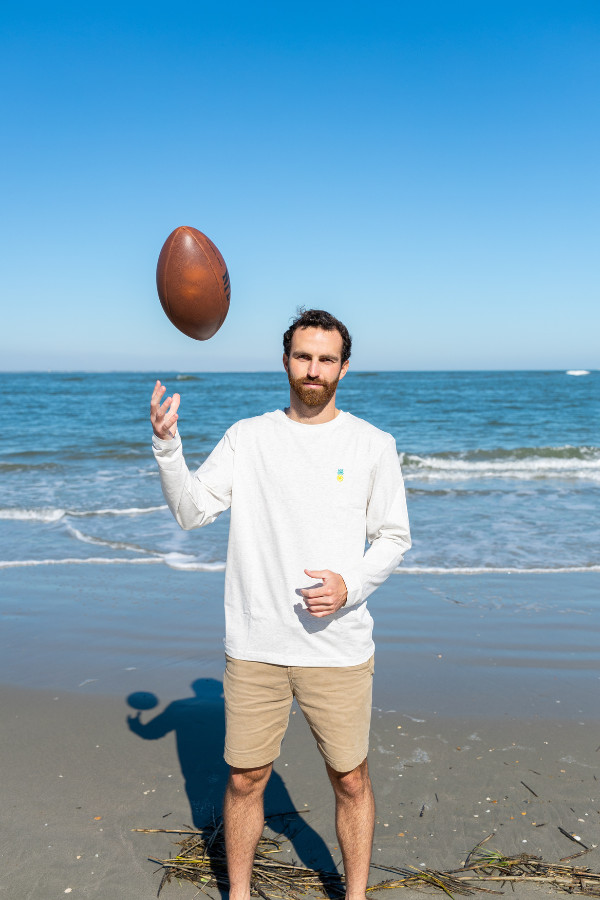 THE COMFORT TEE - LONG SLEEVE - LIGHT HEATHER GREY