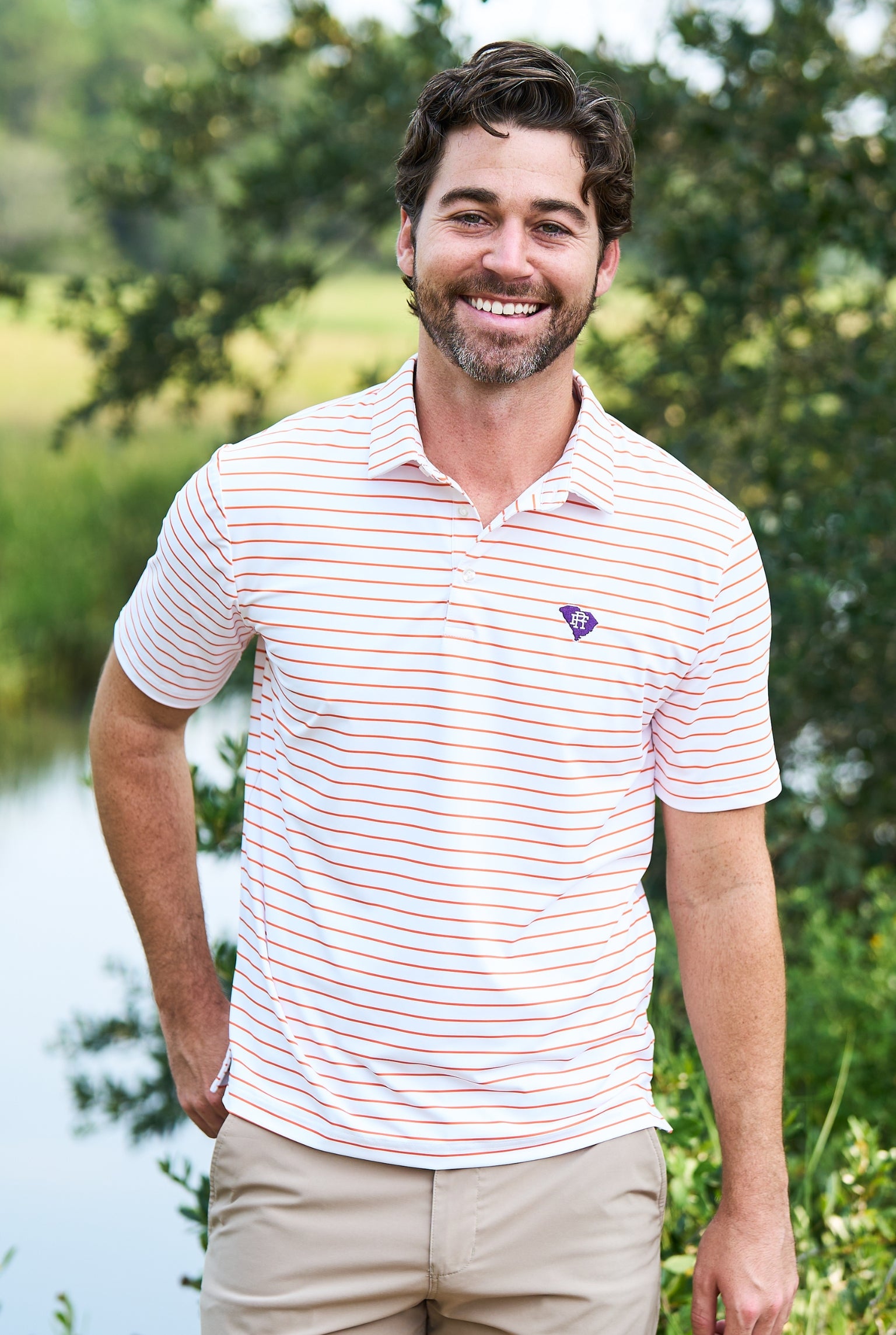The Arnold Stripe | White/Orange