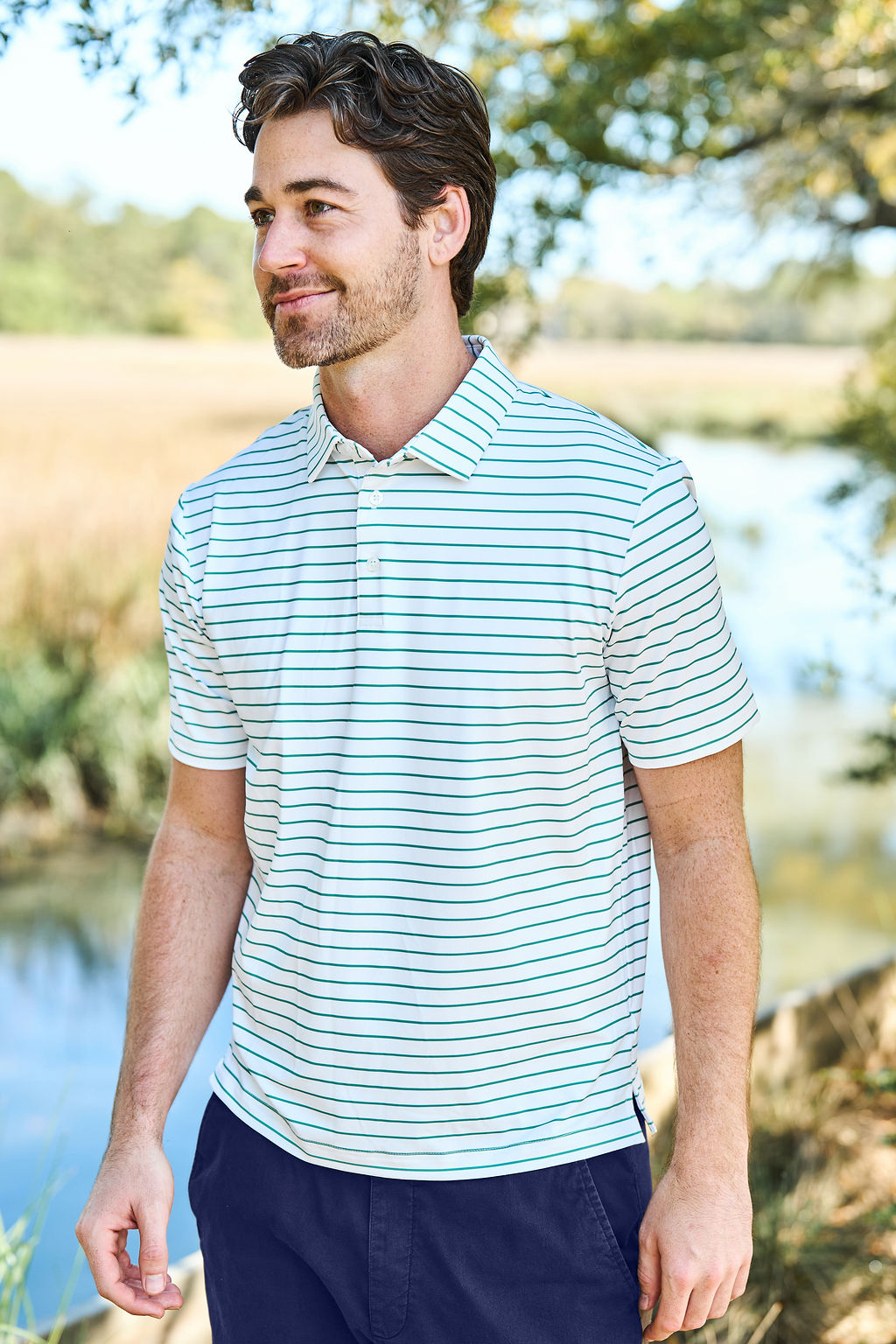 The Arnold Stripe | White/Palmetto Green