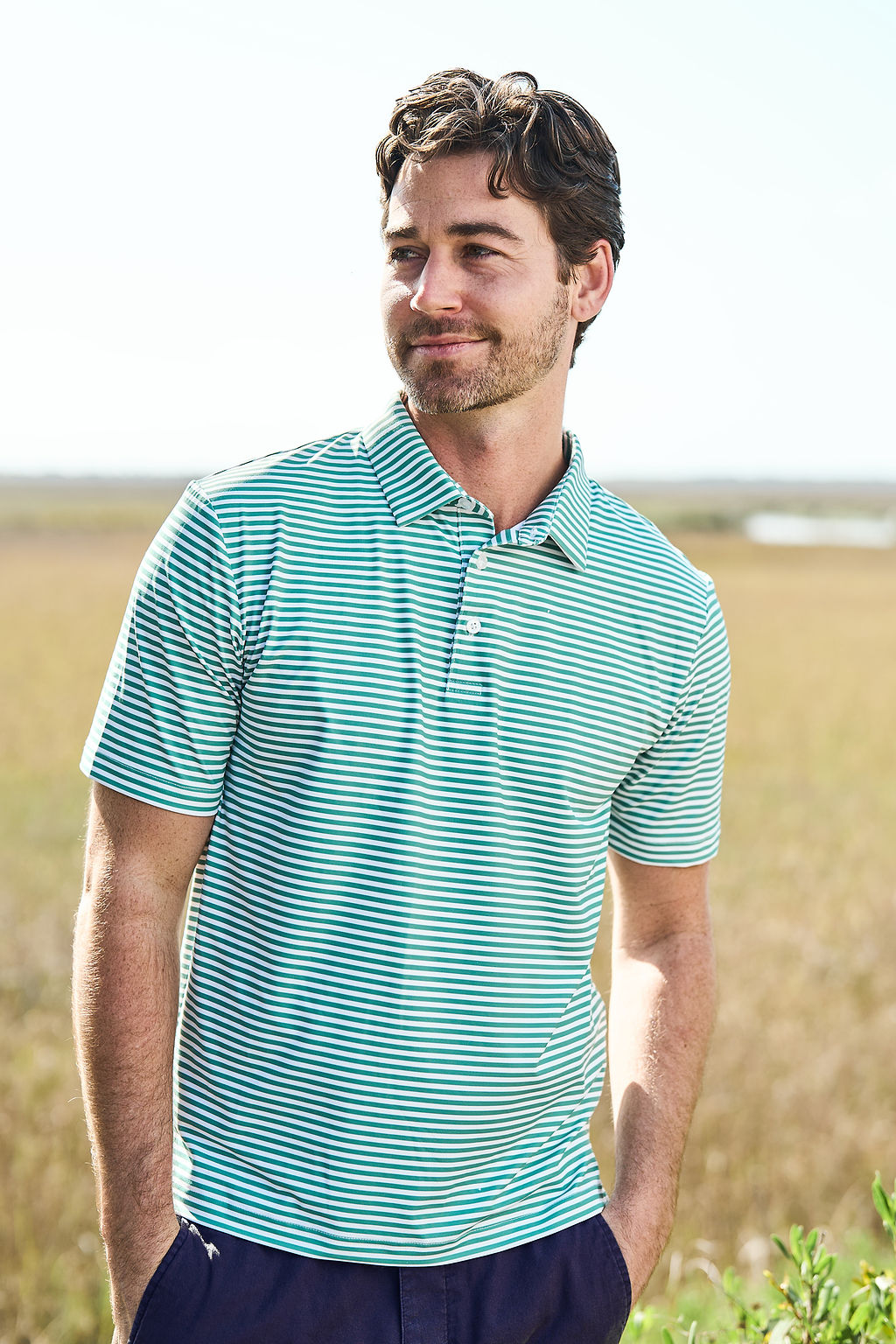 The Cooper Stripe | Palmetto Green/White